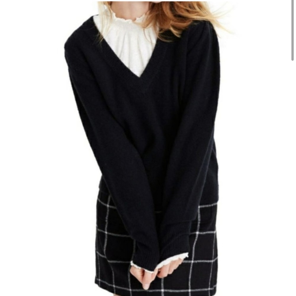 Madewell Westgate V-neck Sweater, Black, Small